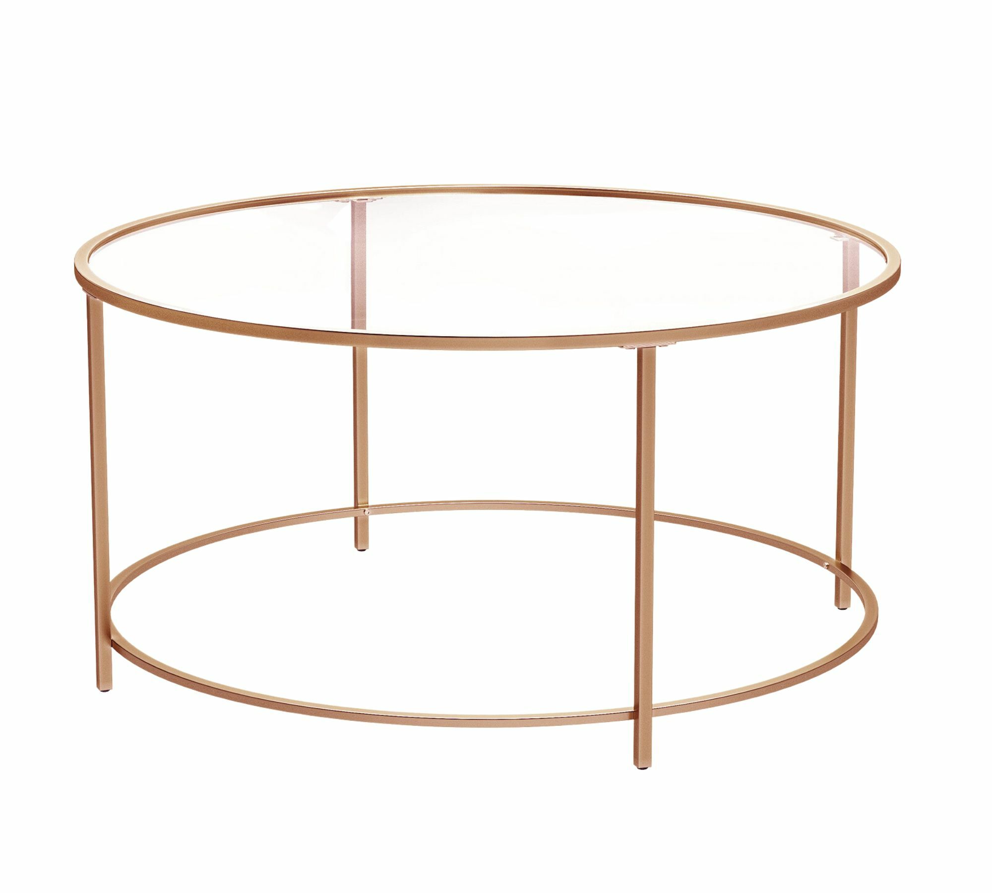 Couchtisch Glas Metall Rosegold 2