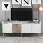 Milan Sideboard White with golden details 180cm 4