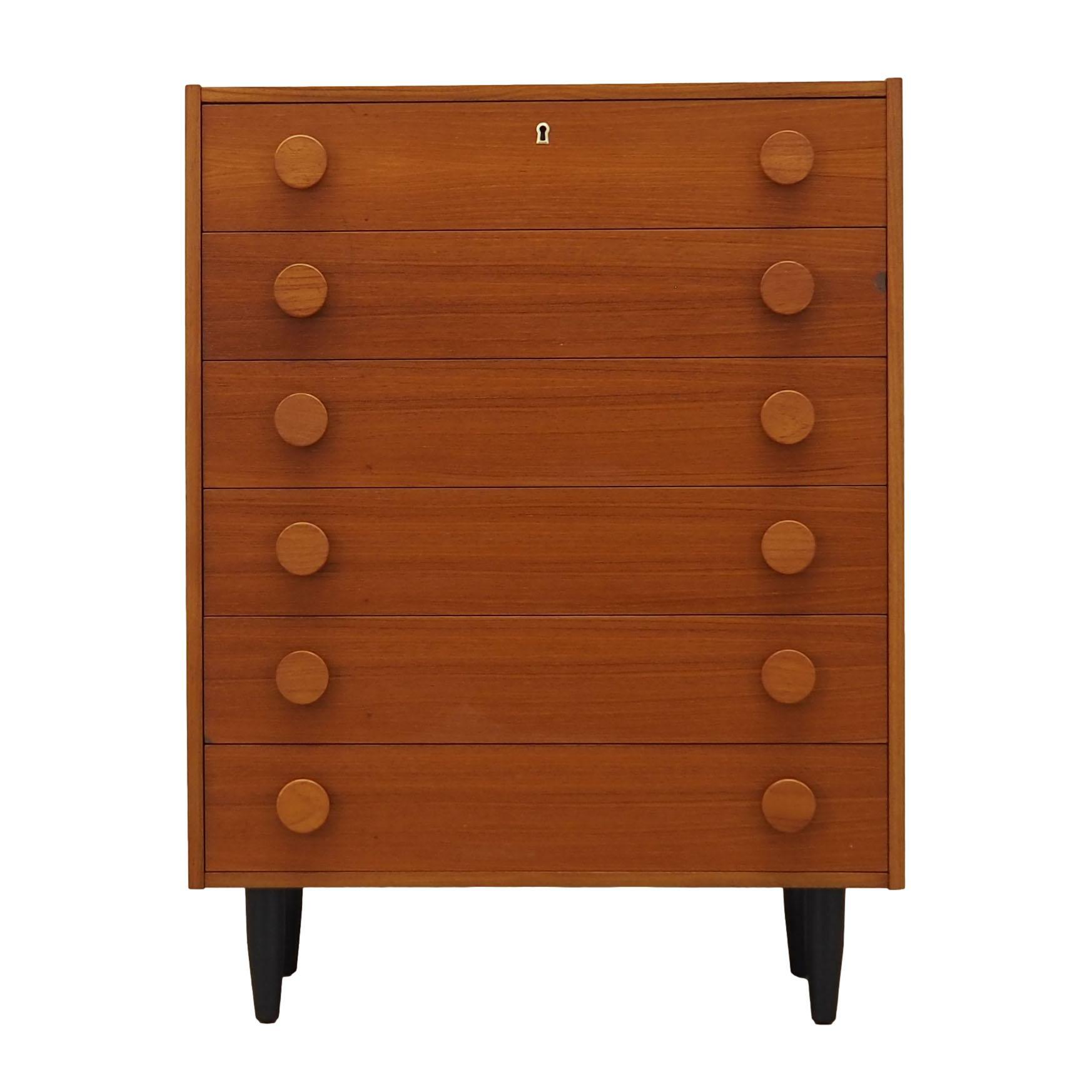 Vintage chest of drawers Teak wood Brown 1960s 0