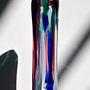 Handgemachte Blumenvase Glas 1970er Jahre 3