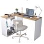 Corner desk with storage White Brown 4