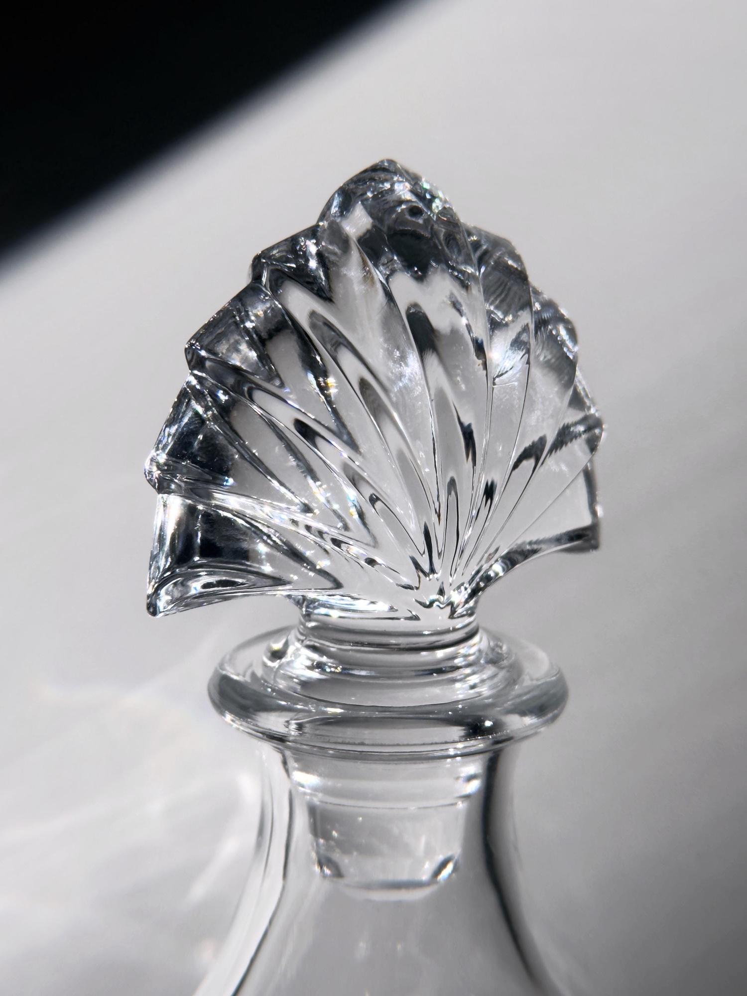 Vintage Art Deco Carafe Crystal Transparent 1980s 2