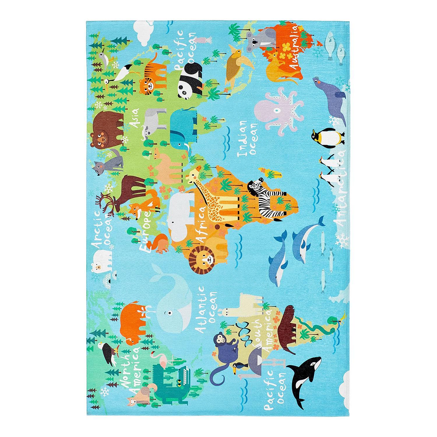 Kinderteppich My Torino Map Chenille Mehrfarbig 80 x 120 cm 0