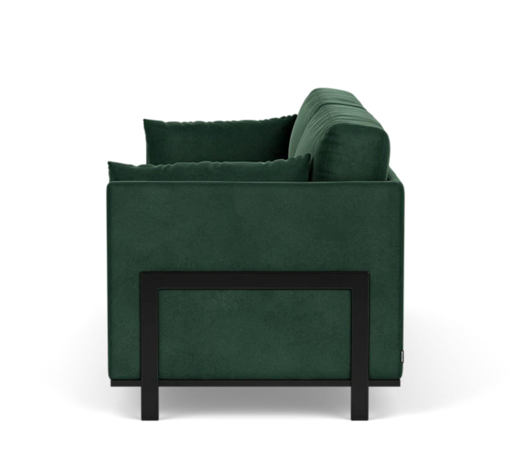 Chill by SLS Schlafsofa 3-Sitzer Velour Lux Dark Green 3