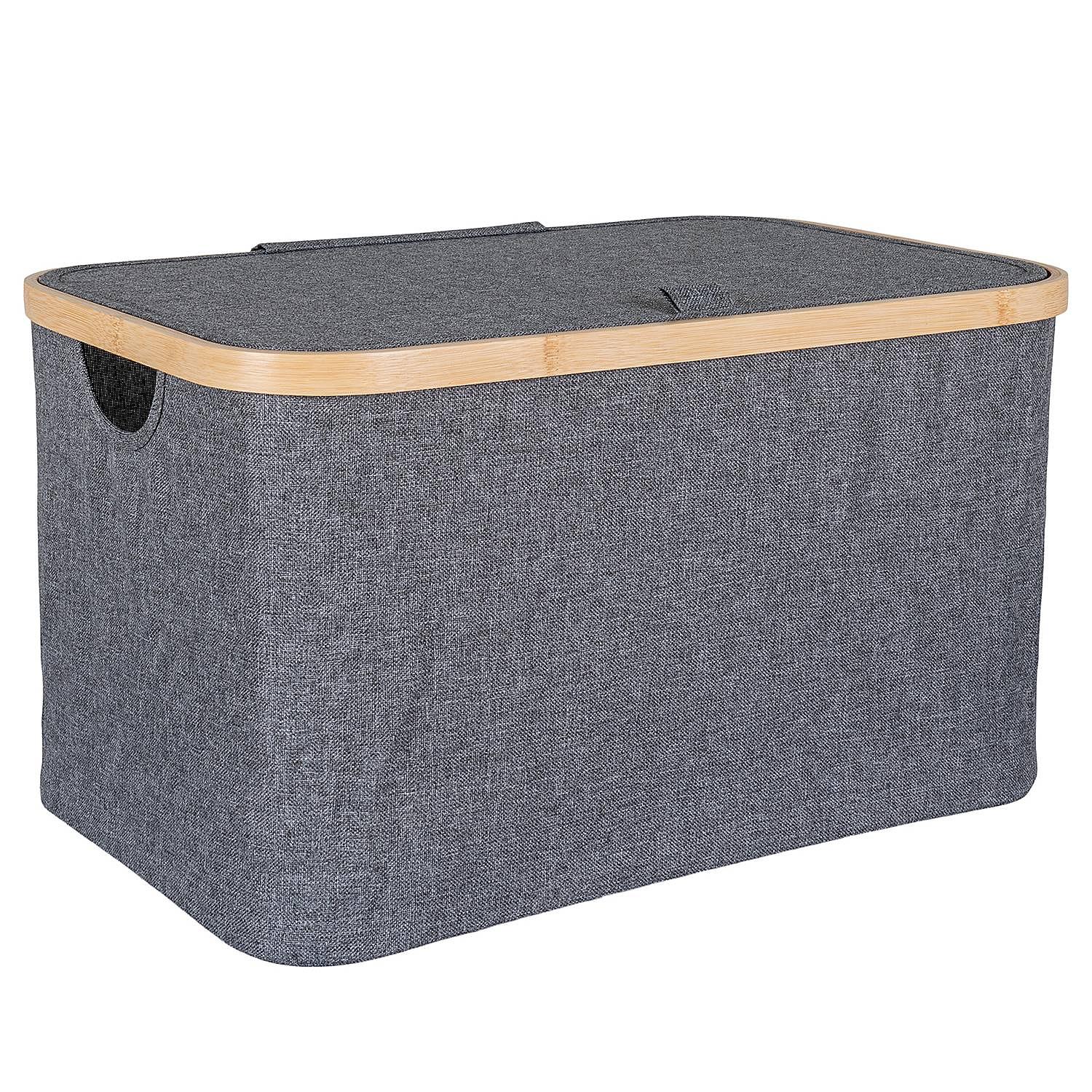 Aufbewahrungskorb Noto 45 x 30 cm Bambus Dunkelgrau 1