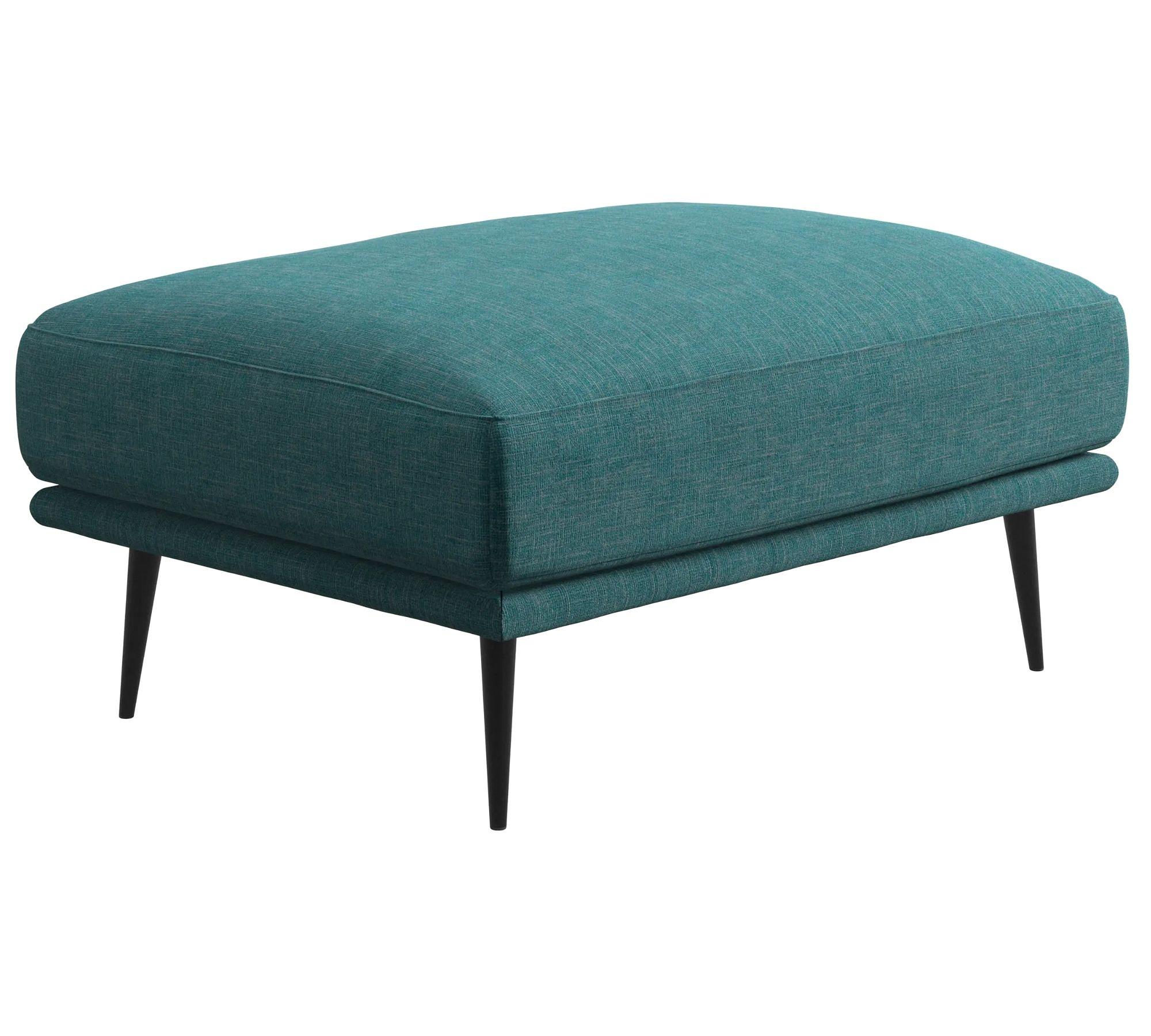 Carlton Footstool Textile Metal Turquoise 1