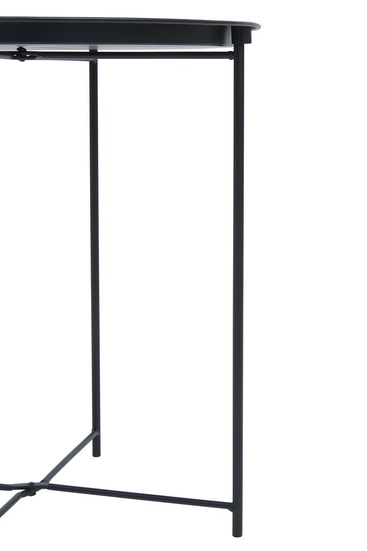 Steel Round Side Table Metal Black 5