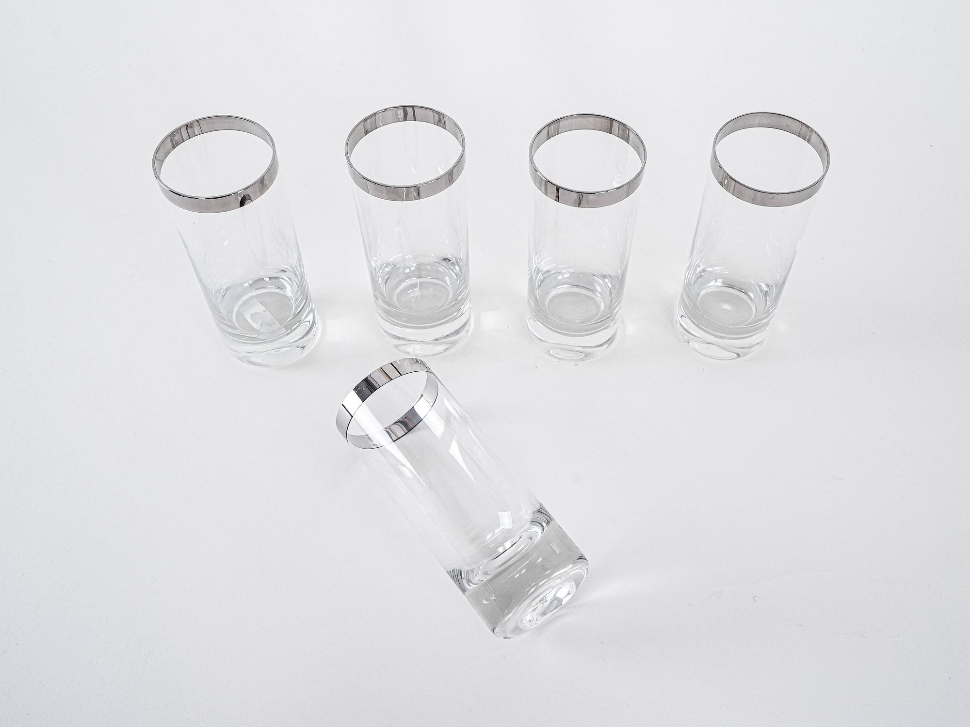 Glass Set Hollywood Regency Style Transparent 1970s 5