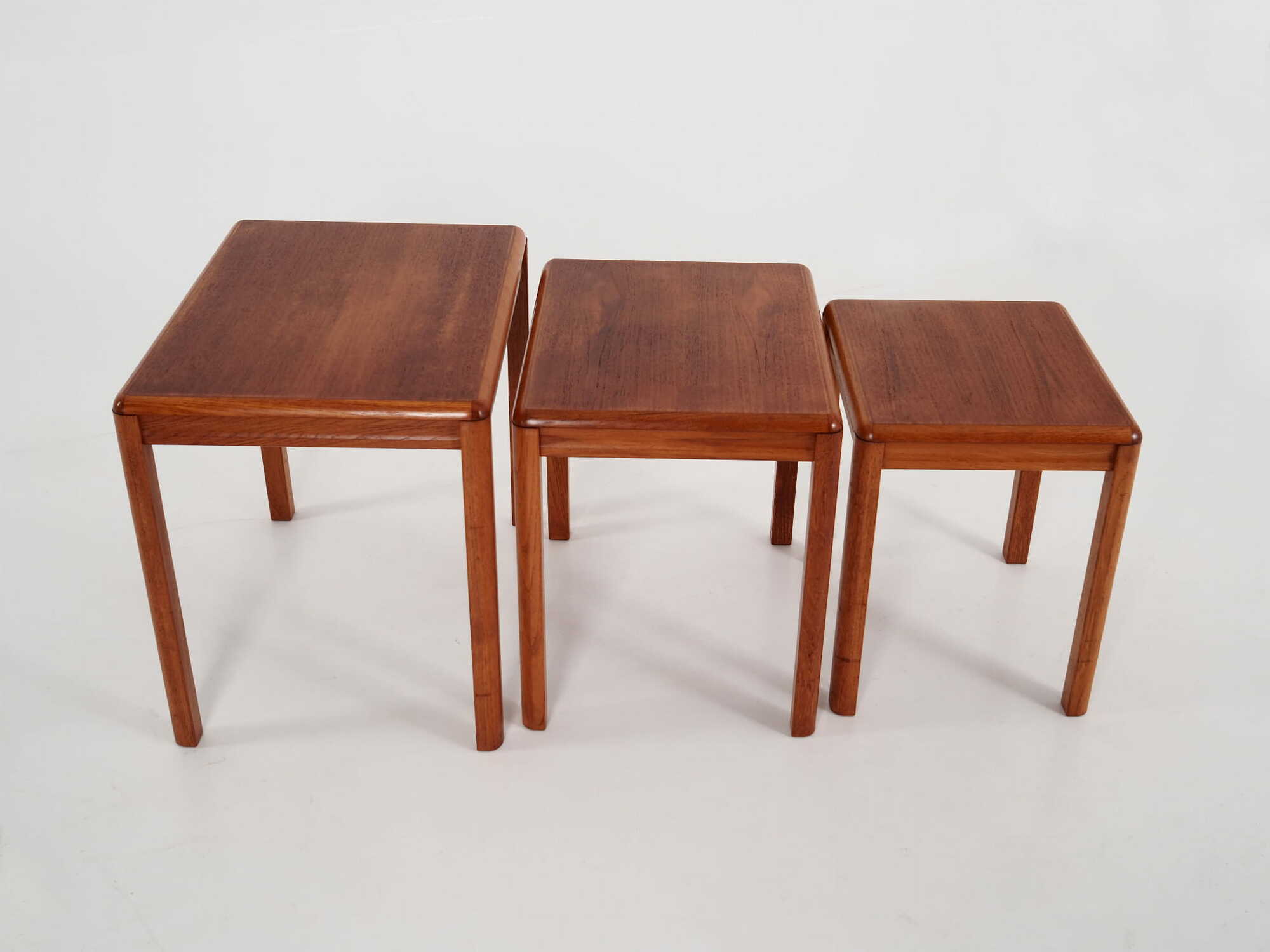 3x Vintage Side Table Teak Brown 1970s 7