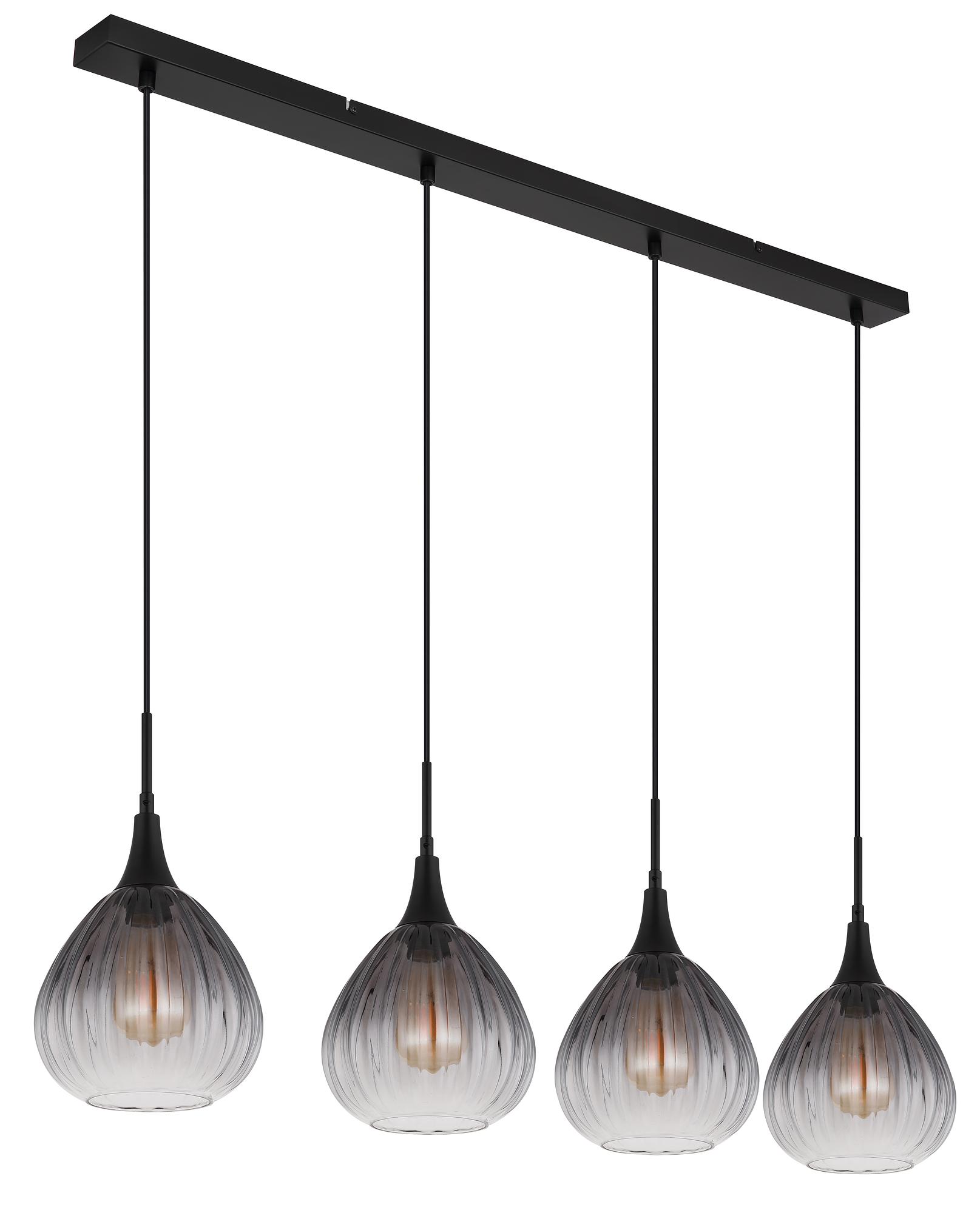 Olsen Pendant Light Type B 4-Light Smoked Glass Black 3