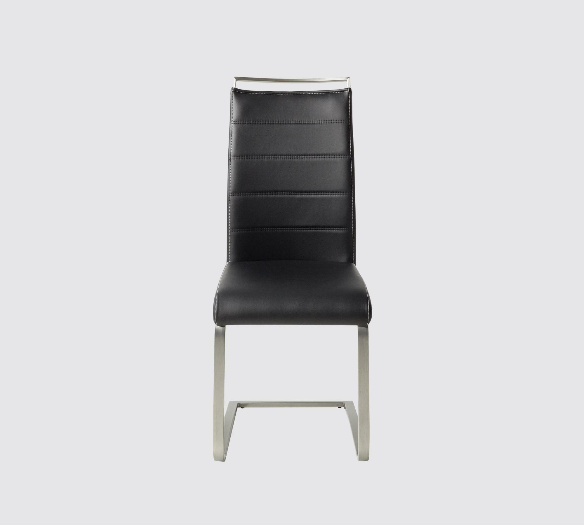 2x Freischwinger Kunstleder Edelstahl Schwarz 3