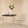 District Chrom Metall und Elm Holz Tisch
 2