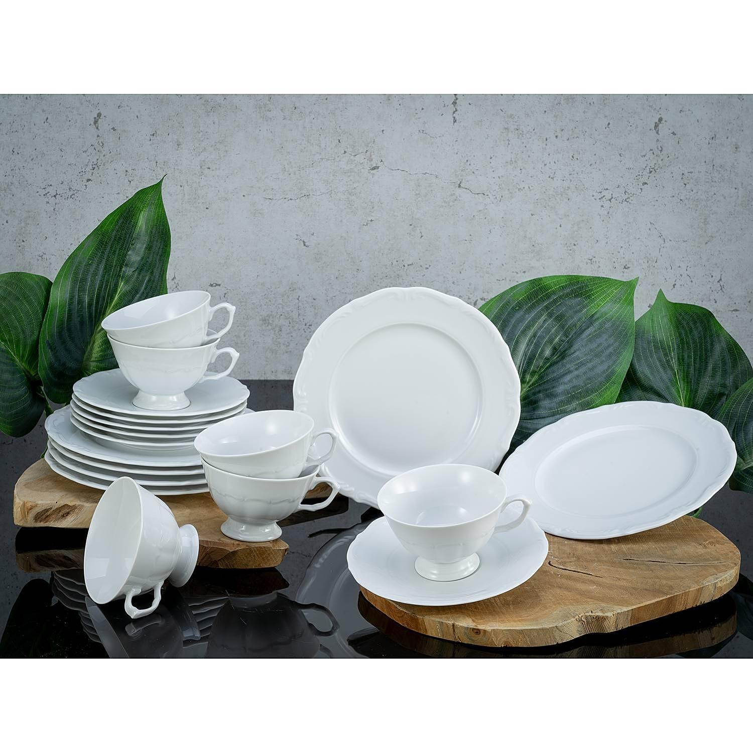 x18 Kaffeeservice MARIA THERESIA Porzellan Weiß 3