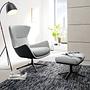 Hocker Hepburn mit Kreuzfuß Hellgrau 2
