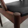 4x Vintage Chair Teak Wood Textile Black 1970s 5