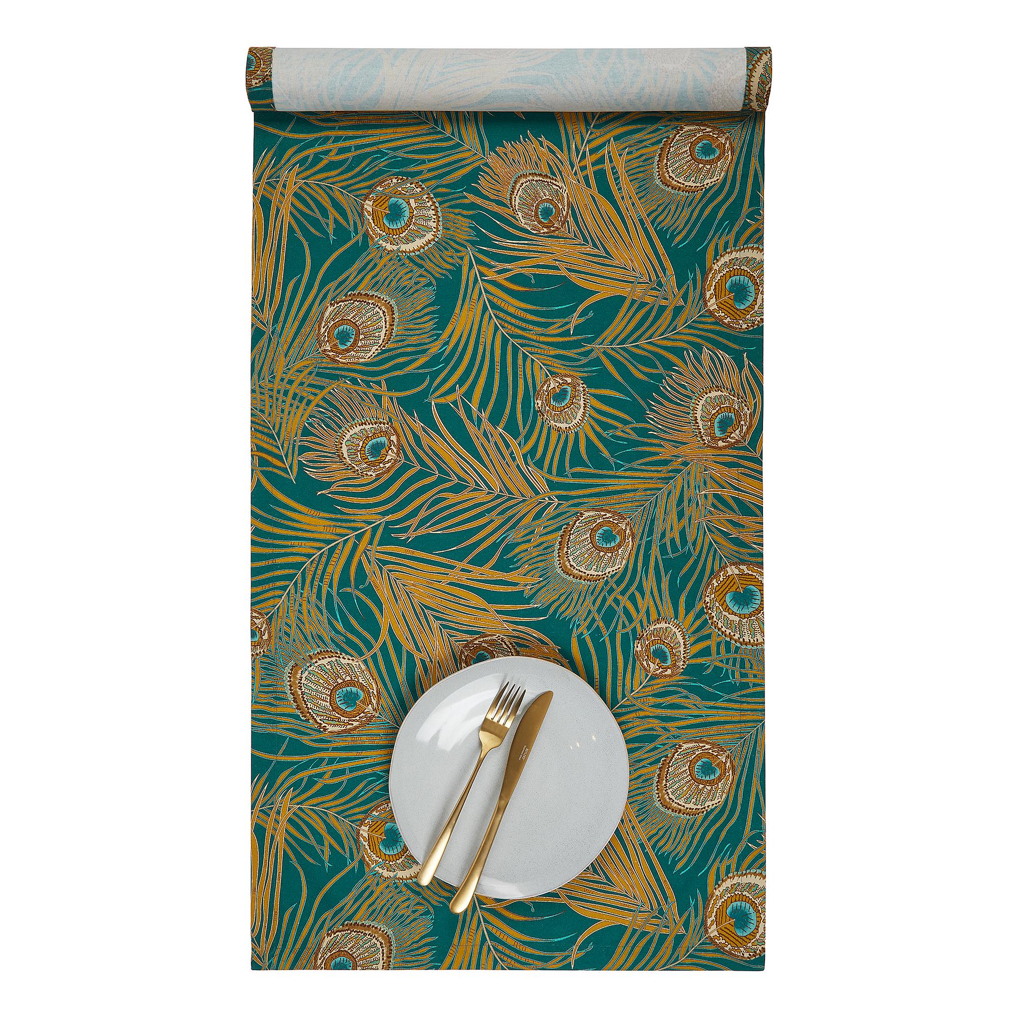 Golden Twenties Tischläufer Baumwolle Petrol 0