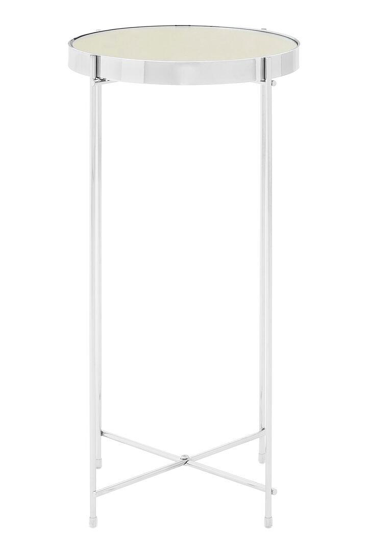 Allure Runder Hoher Beistelltisch Eisen Silber 1