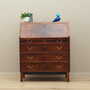 Vintage secretary desk, walnut wood, brown, 1960s 1