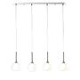 Pendant light Hadan IV frosted glass / iron 4-flame 2