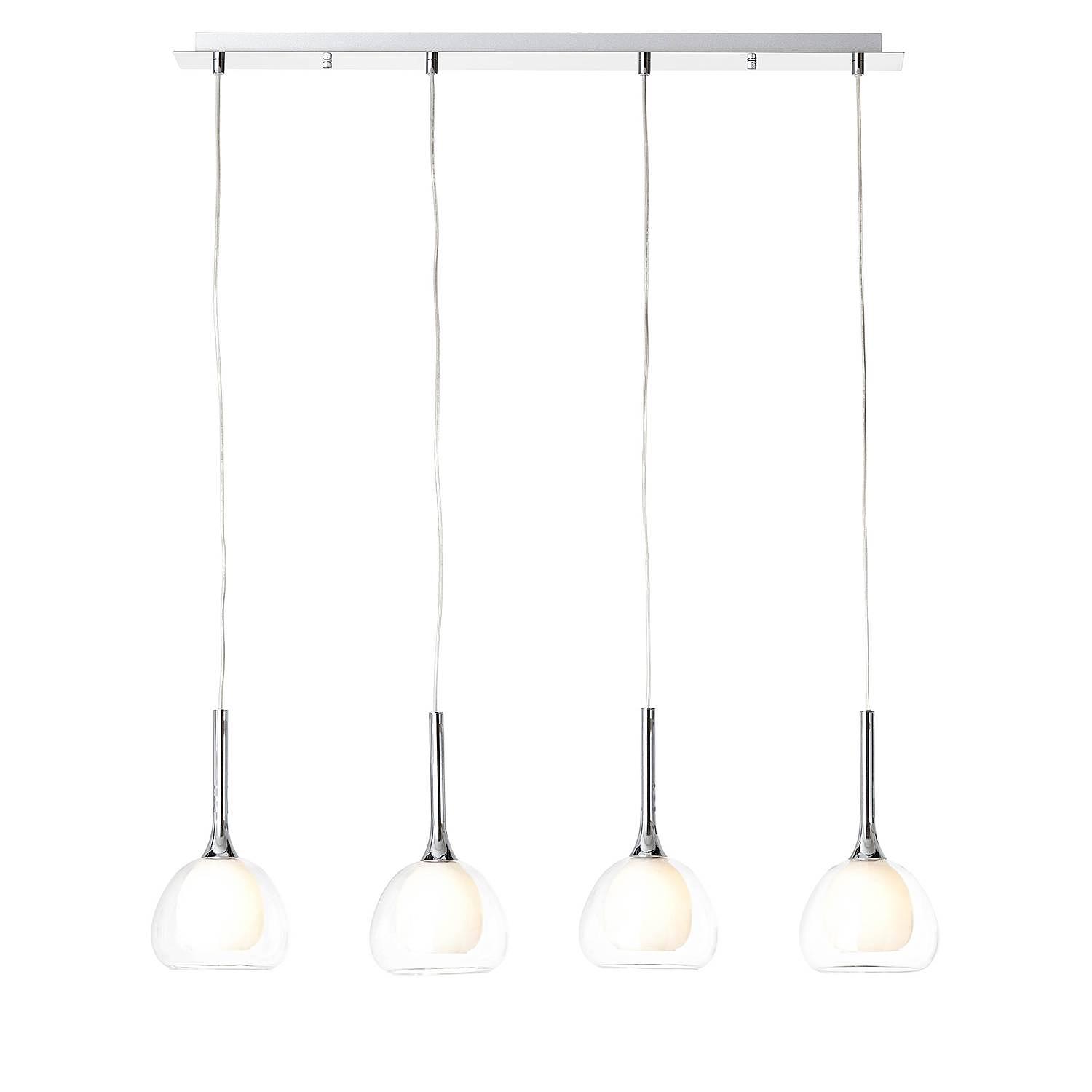 Pendant light Hadan IV frosted glass / iron 4-flame 2