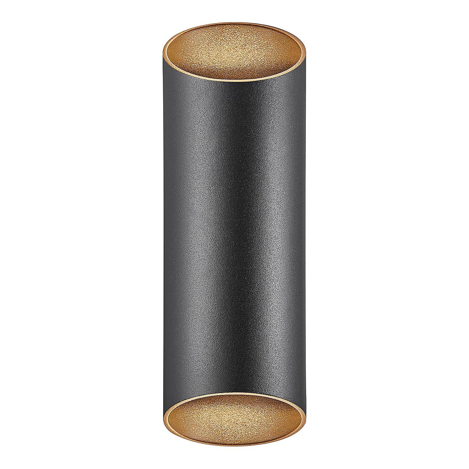 2-Flammig Wandleuchte Nico Round Aluminium Glas Schwarz 3