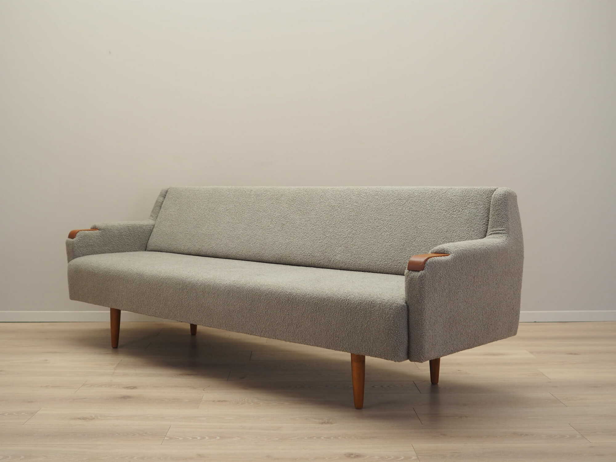 Divano Legno di teak Tessuto Anni '70 Grigio Anni 2