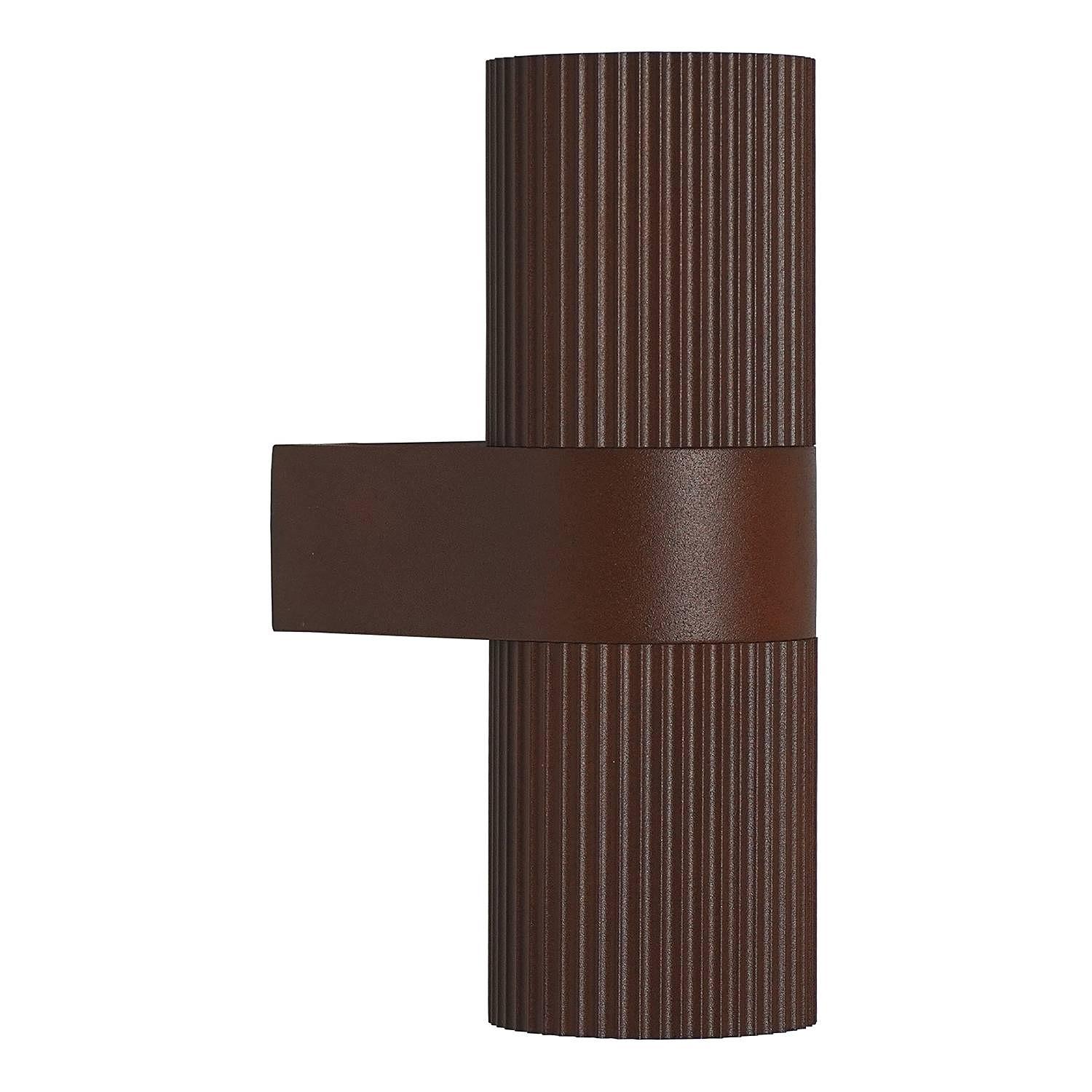 2-Flammig Wandleuchte Kyklop Ripple Aluminium Braun 3