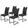Kireyi Dining Chair Set of 4 Black Woven Fabric Steel 0