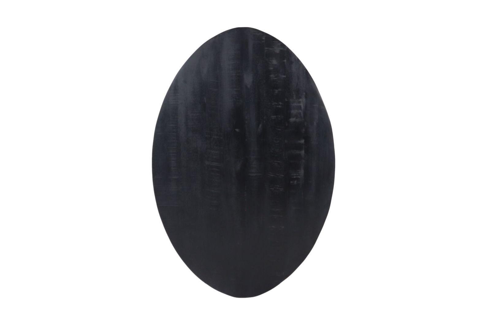 Ovale Couchtischplatte Mangoholz Schwarz 2