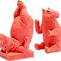 2x Hippo Buchstütze-Set Pink 19x26x14cm 4