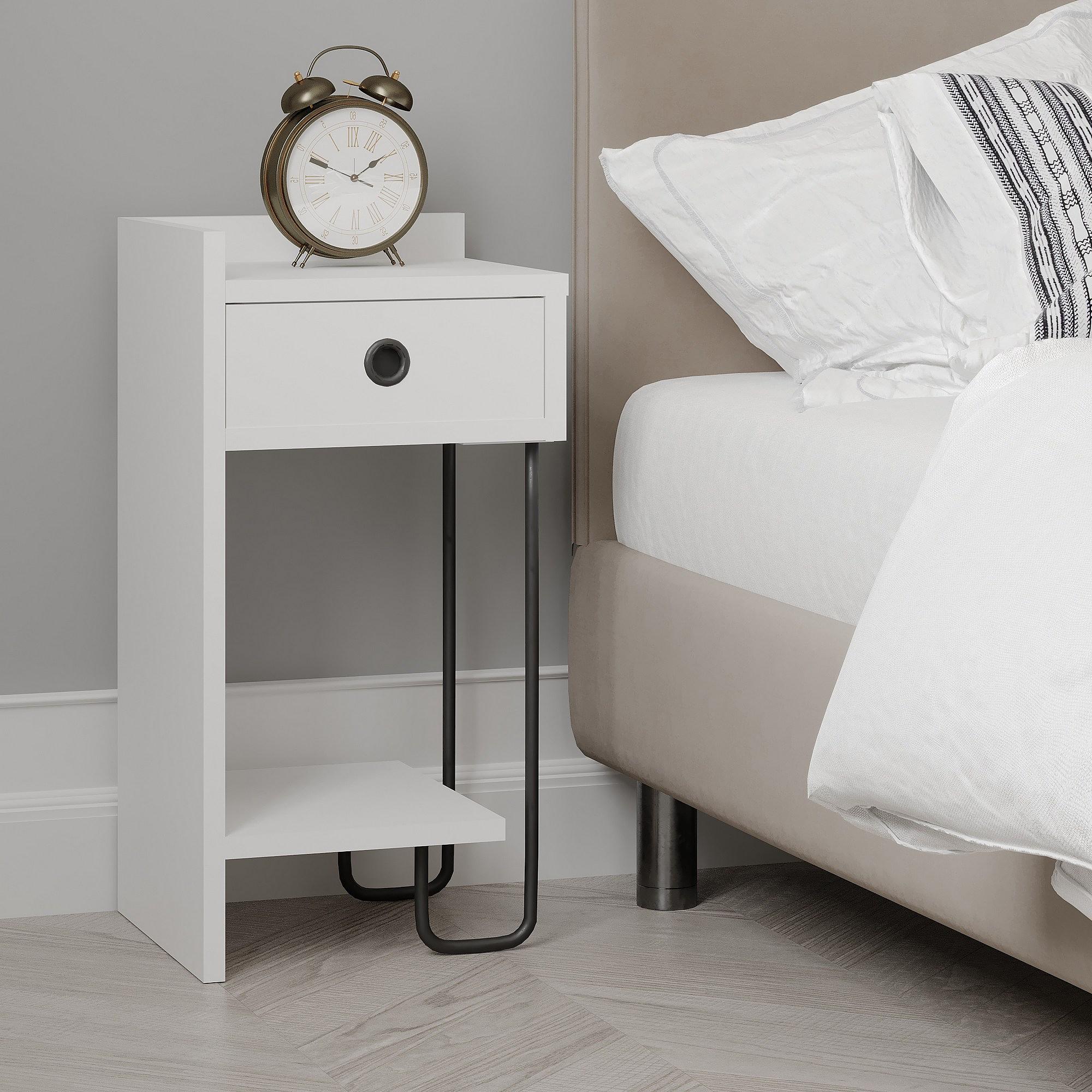 Sirius Bedside Table Left White 5