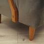 Vintage Sessel Buchenholz Samt Grau 1960er Jahre 12
