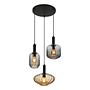 Pendant light Valletta Type A 3-light smoked glass iron 4
