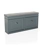 Estha I Shoe cabinet bench with seat cushion wood grey 7