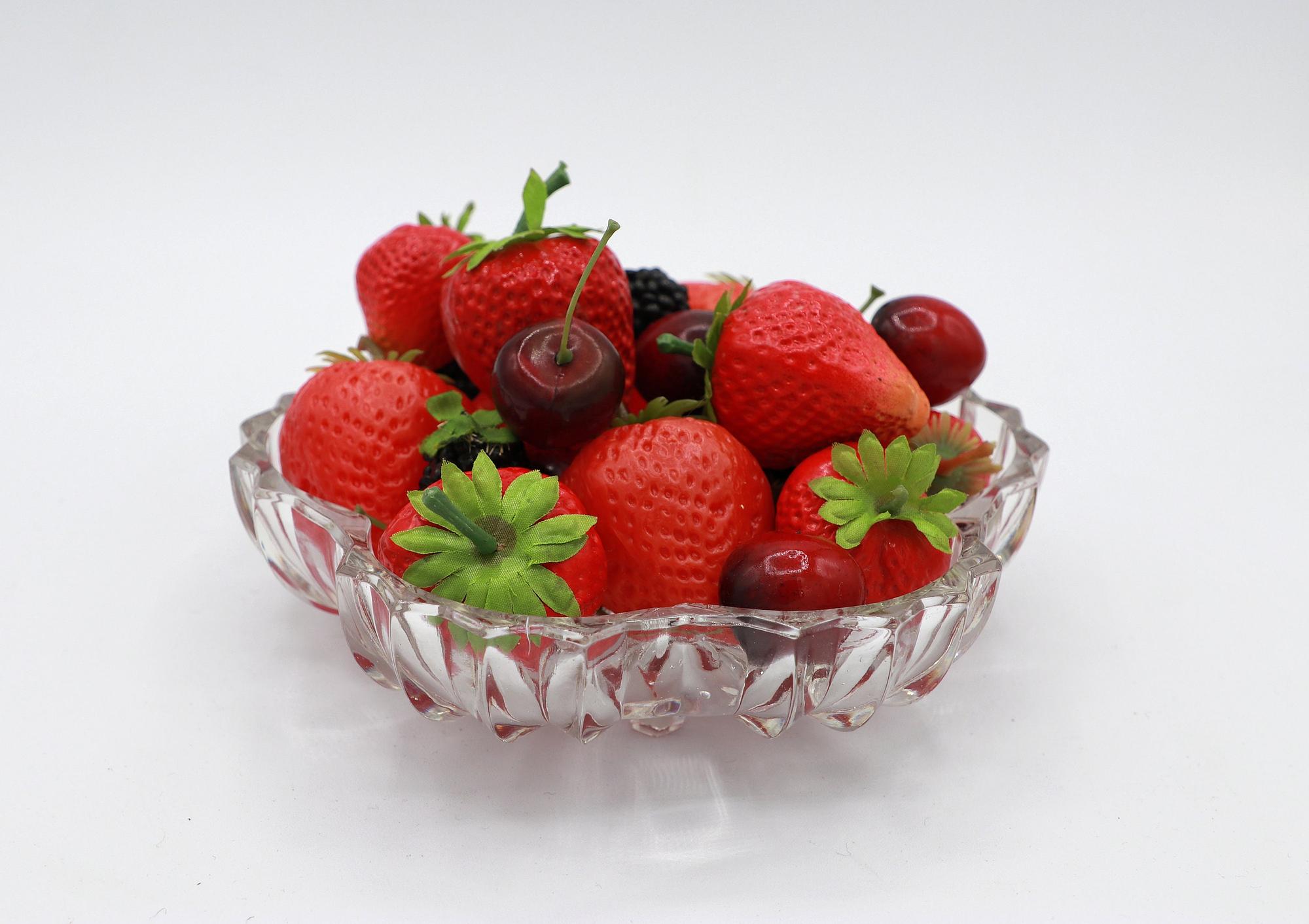 3x Vintage Cherry Blossom Bowl Crystal 1980s 1