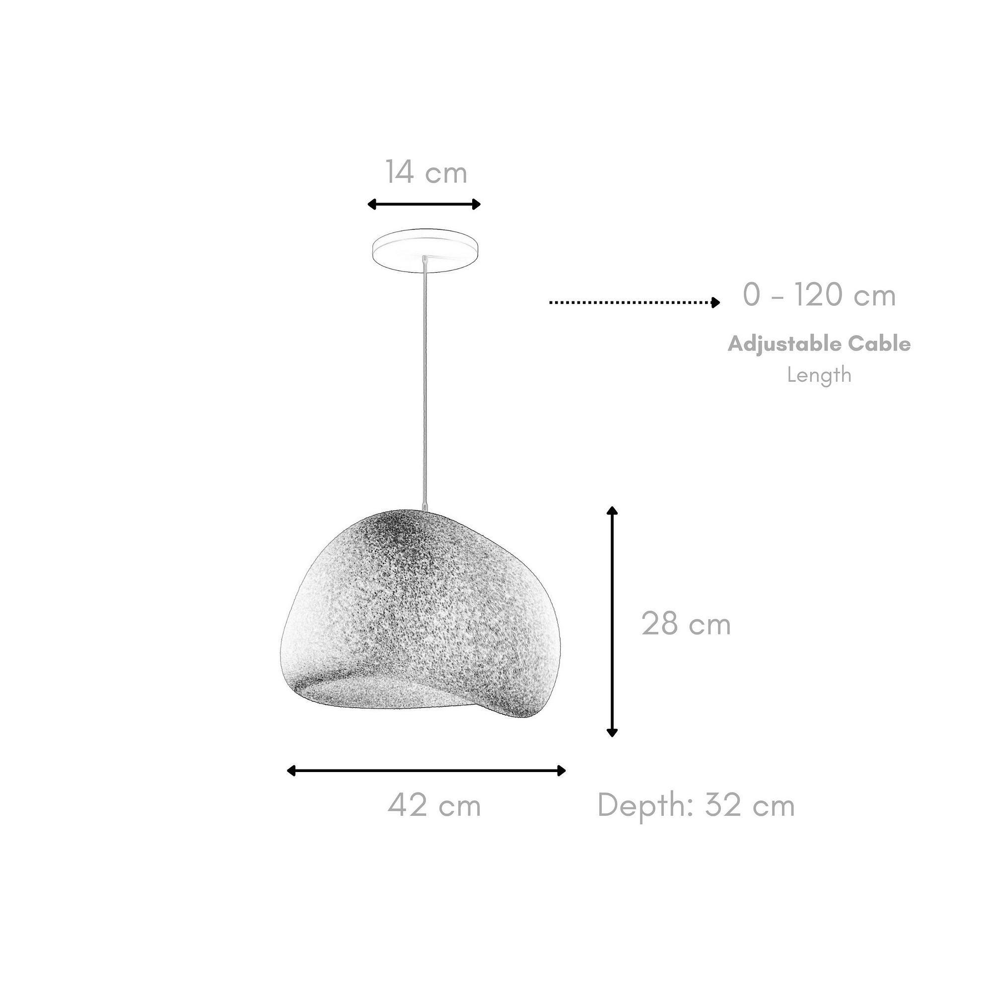 1-Flammig Wabi Sabi Kurai Pendelleuchte Beton Grau 7