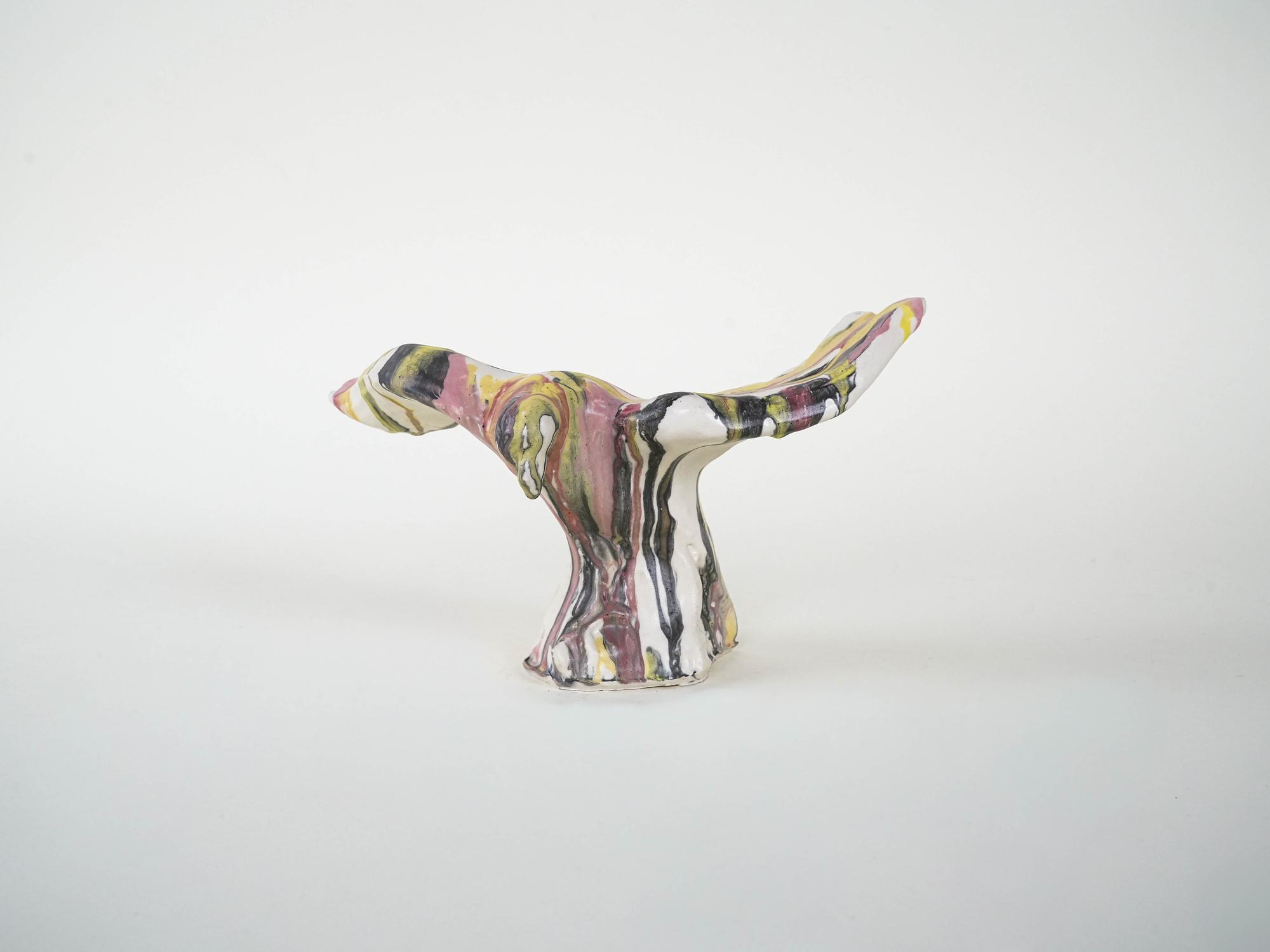 Keramikvogel-Skulptur Mehrfarbig 1970er Jahre 2