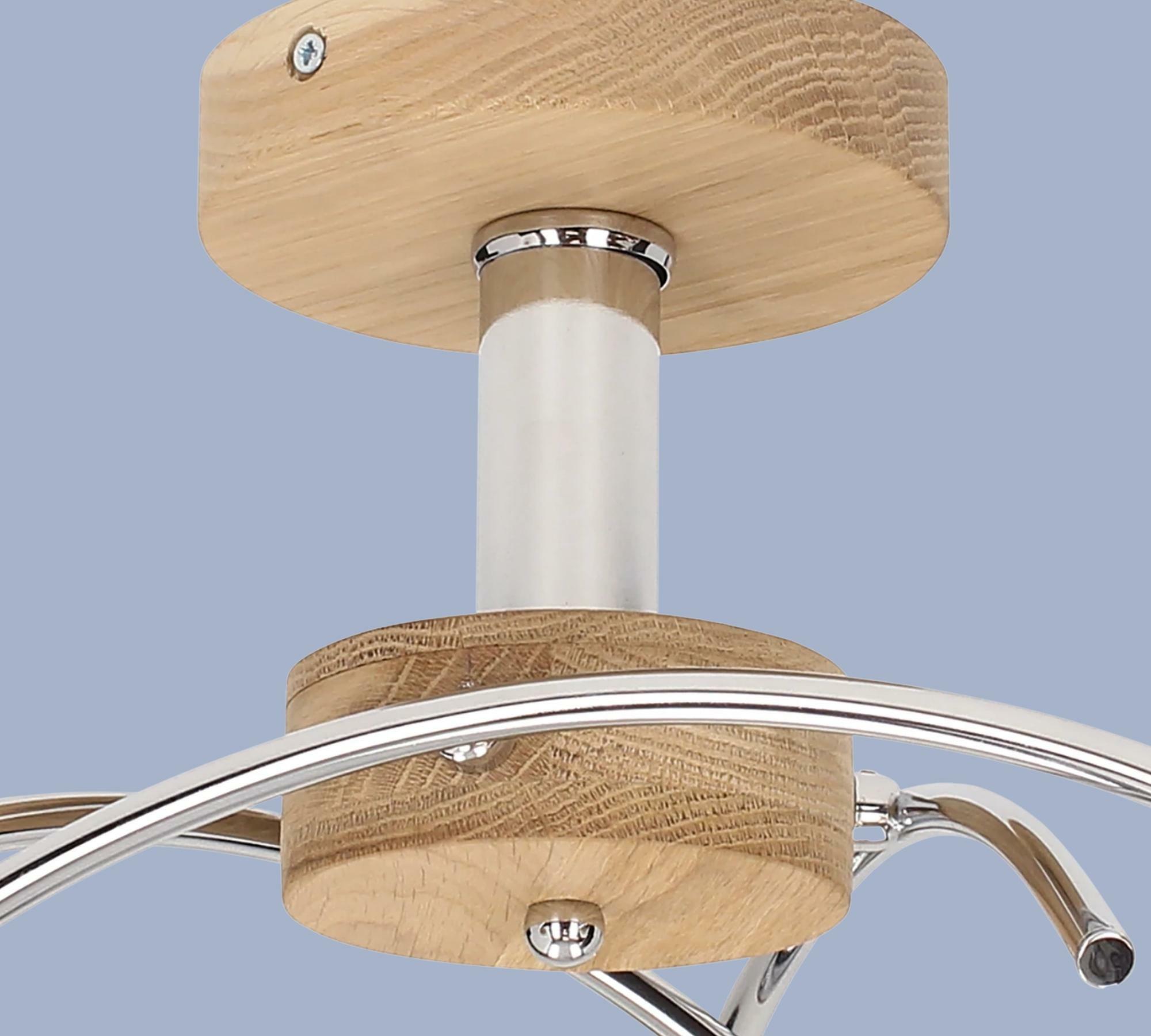 Ceiling light Viletta II frosted glass / steel 3-flame 2