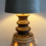 Vintage Tischlampe Keramik Braun  3