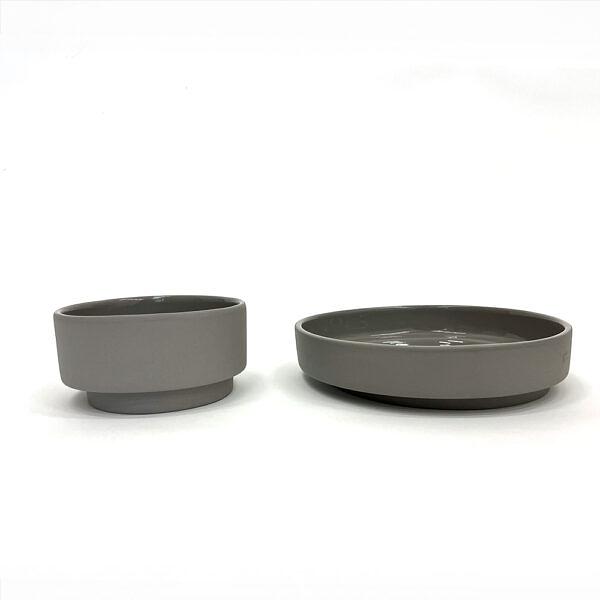 Dish set 5 persons Ceramic Light gray 5