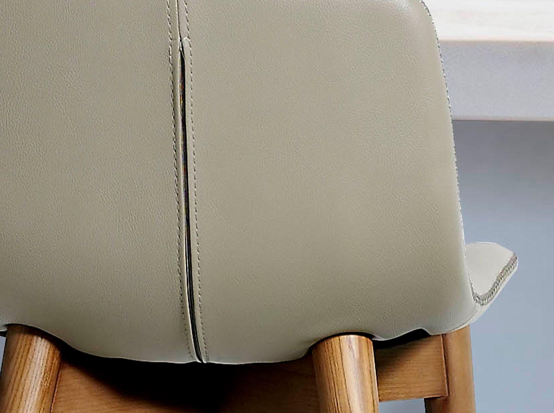 Bar stool faux leather wood grey 6