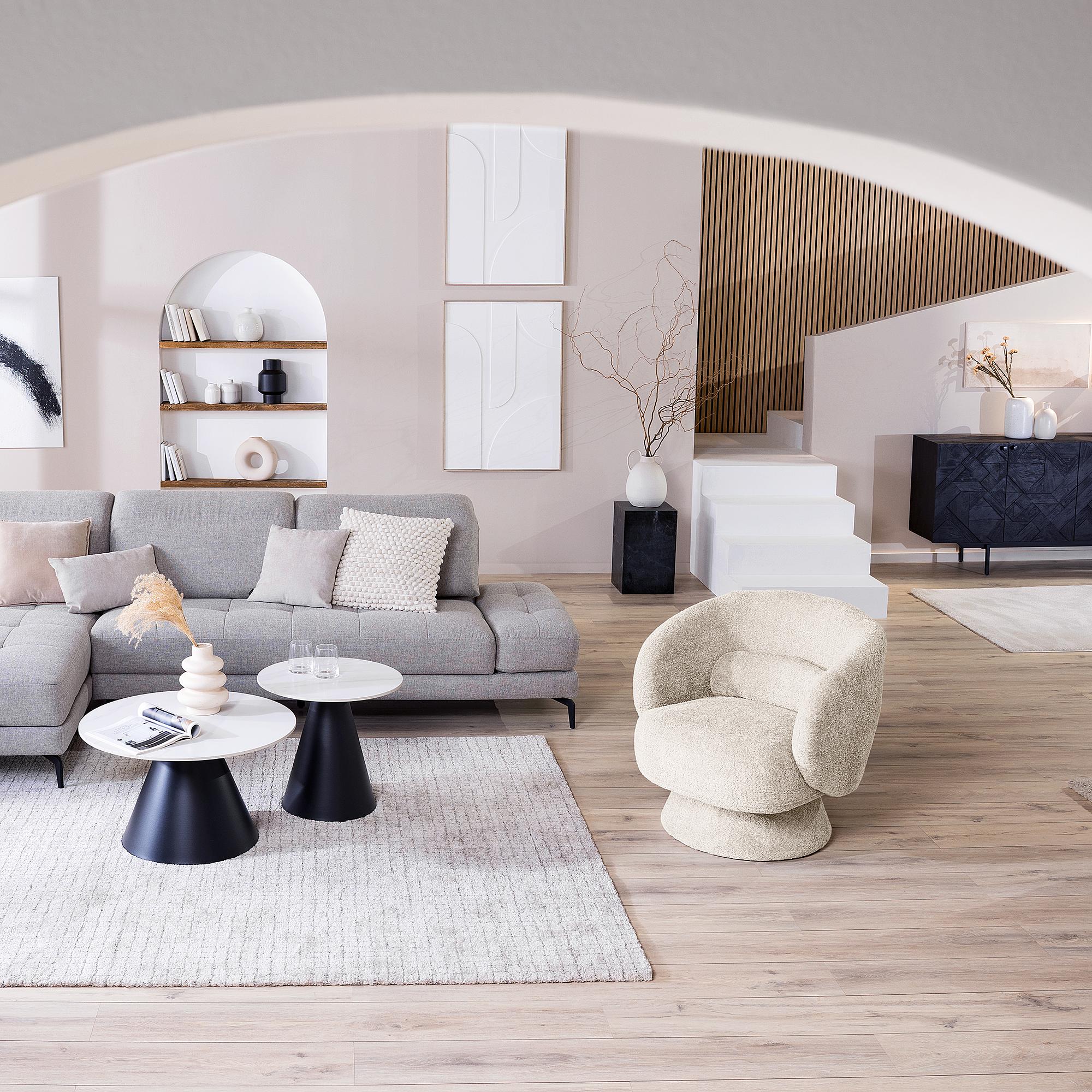 Drehbarer Loungesessel LANARE Creme 4