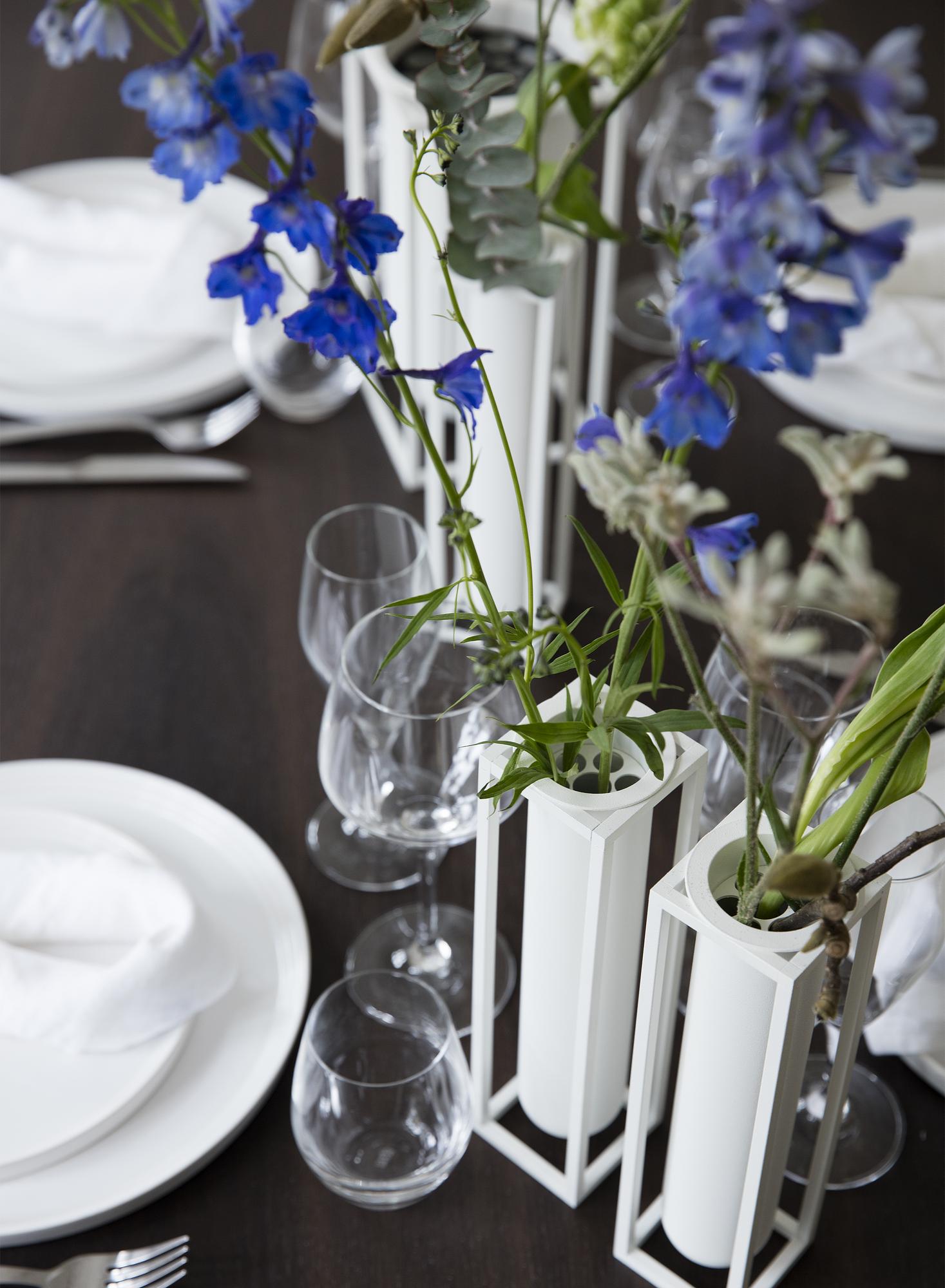 Kubus Vase Flora Weiß 5