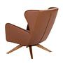 Revolving armchair faux leather brown 7