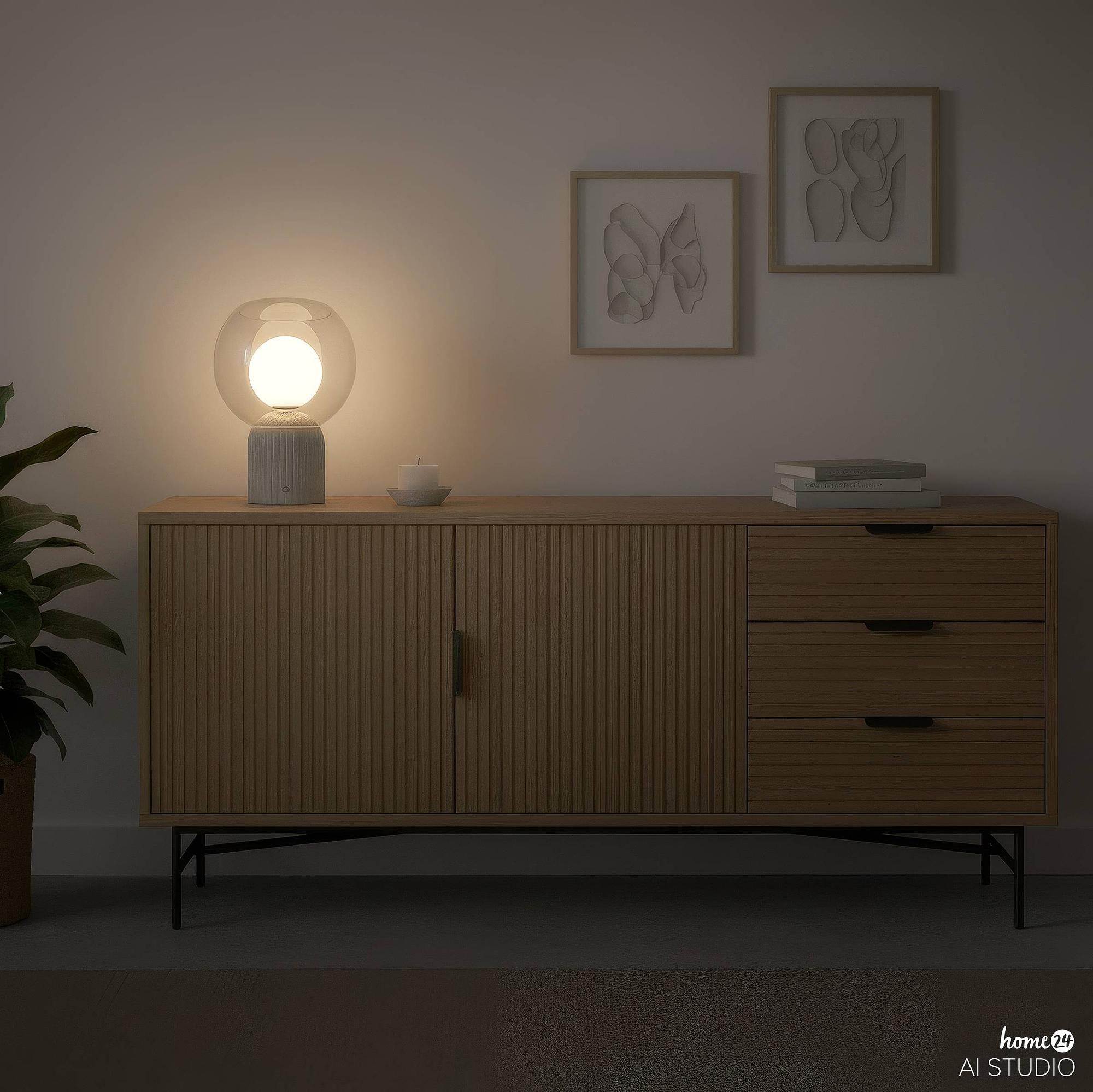 Akku-Tischleuchte VISOR Glas Eisen Beige 3