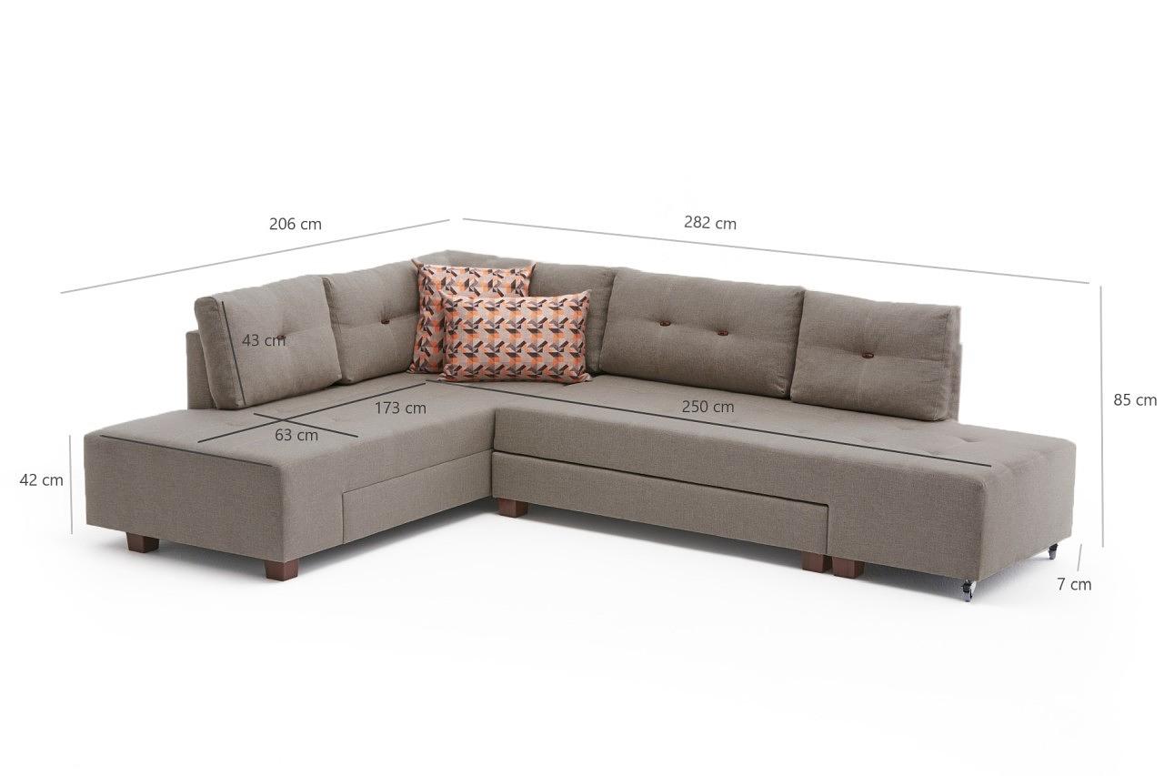 Manama Eckschlafsofa Links Cremefarbig 6