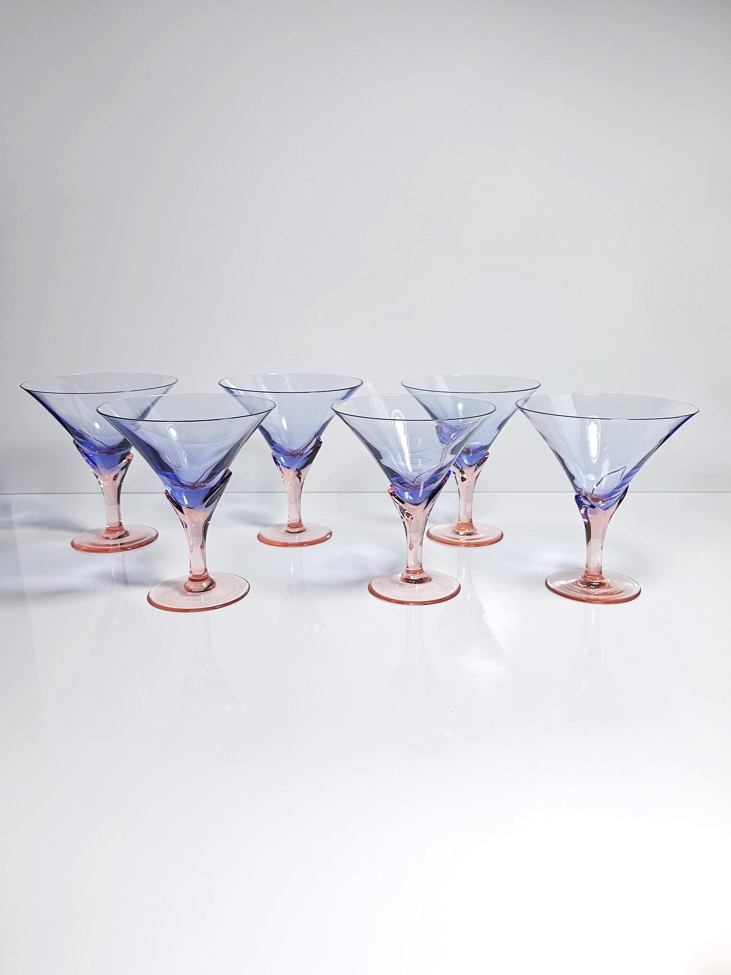 6x Vintage Postmodern Model Vogue Glass 1990s 0