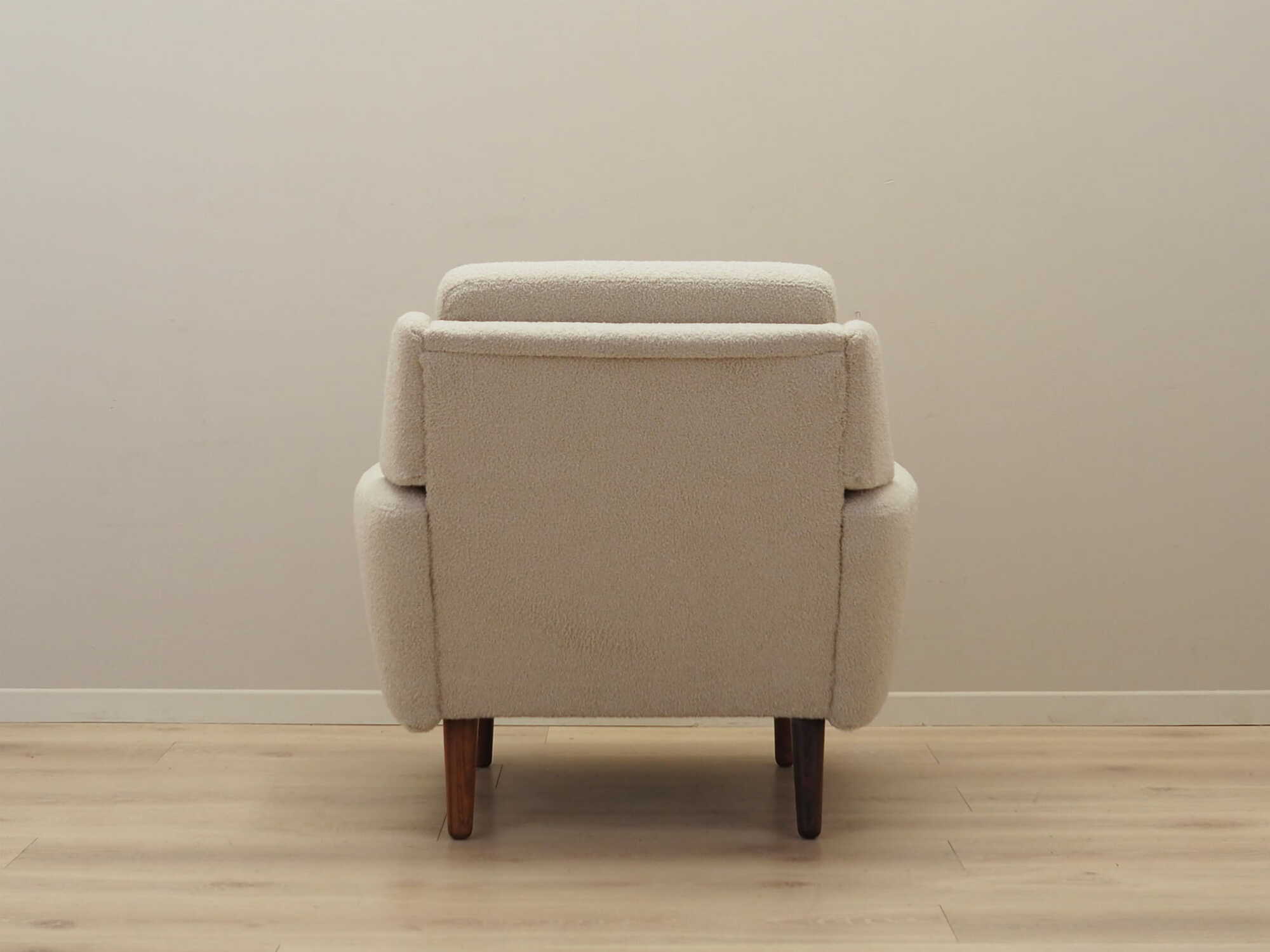 Armchair Textile Wood Cream 1970s 8