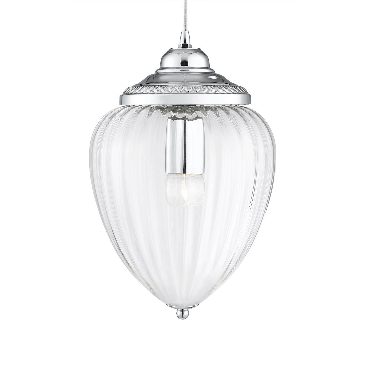 Pineapple I Pendant Lamp Clear Glass Steel 1-Light 0