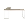 Corner desk wood decor grey white 165 x 120 cm 4